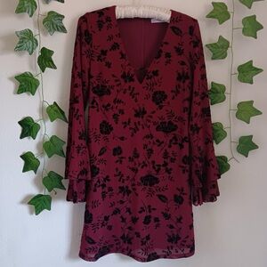 Dainty Hooligan Burgundy Floral Mini Dress